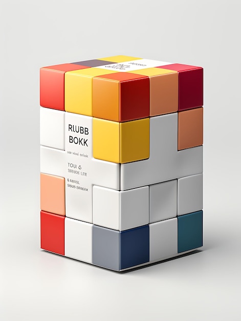 Colección de cajas en forma de cubo de Rubik, rompecabezas inspirados en el diseño, paquetes de cartón, ideas de diseño creativo.