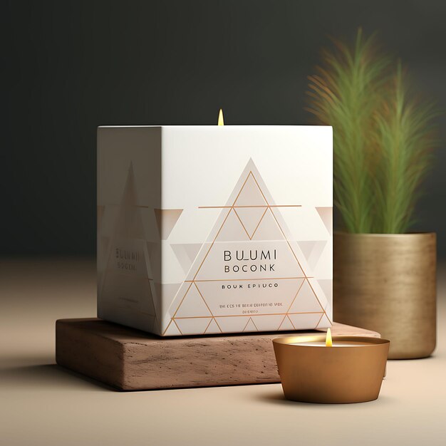 Foto colección de cajas de velas diseño de pirámide geométrica embalaje de cartón medi ideas de diseño creativo