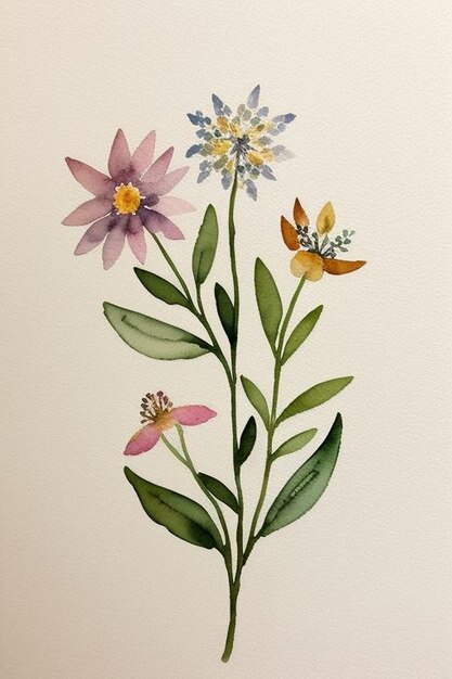 Foto colección de carteles bohemios con flores silvestres e ilustraciones botánicas para su galería de arte de pared