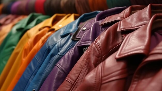 Colección de chaquetas de cuero de primavera en colores vibrantes