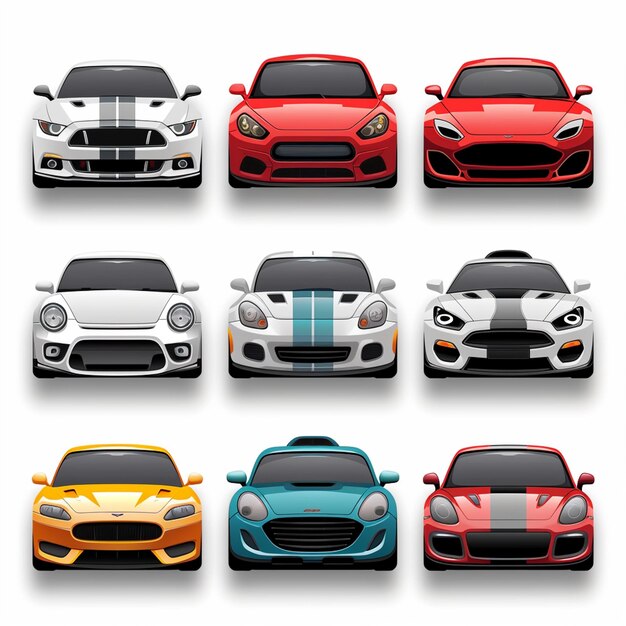 Foto una colección de coches de juguete con diferentes colores y diferentes colores