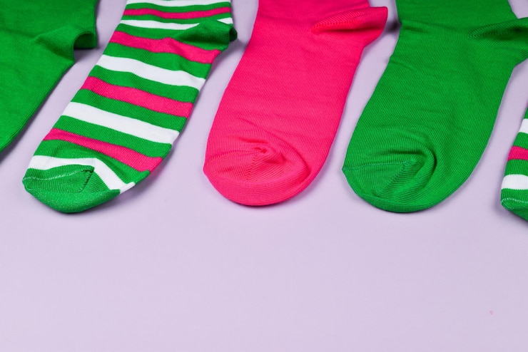 Foto colección colorida de calcetines de algodón