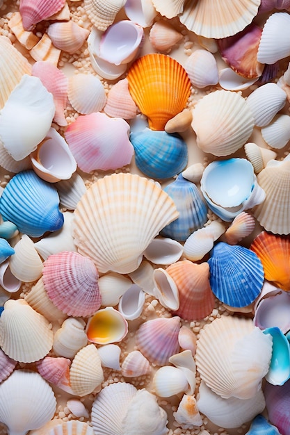 una colección de conchas de las conchas marinas
