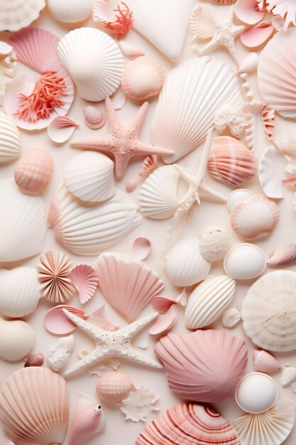 una colección de conchas marinas de las conchas marinas.
