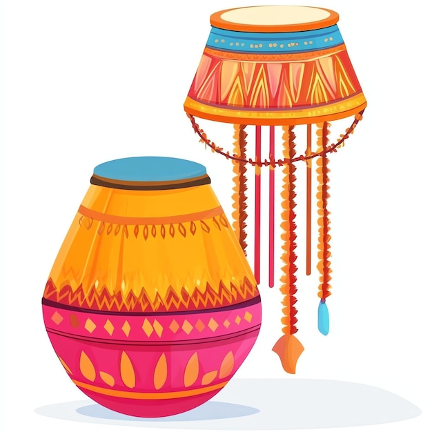 Colección de conjuntos de elementos tradicionales de la India