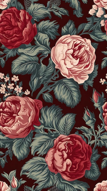 Colección de conjuntos vectoriales de patrones sin costuras florales románticos para la decoración de papel tapiz de damasco de estilo vintage