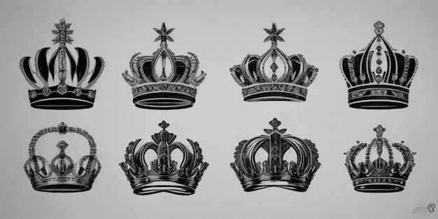 Foto una colección de coronas que muestran diversos estilos
