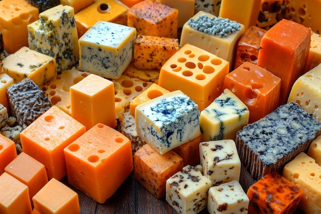 Colección de cubos de queso