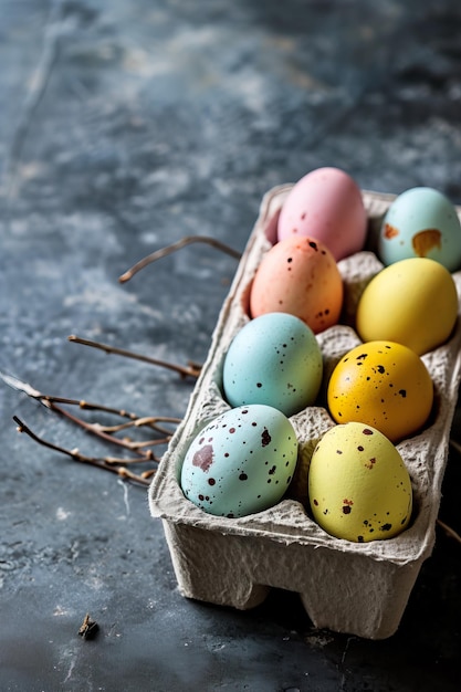 Foto colección de decoración de huevos de pascua coloridos