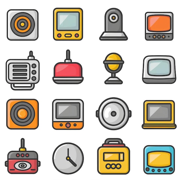 Foto una colección de diferentes dispositivos electrónicos, incluido uno que dice que el otro
