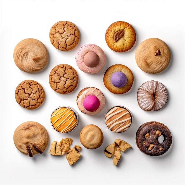 Una colección de diferentes tipos de cookies, incluida una que dice "cookie".
