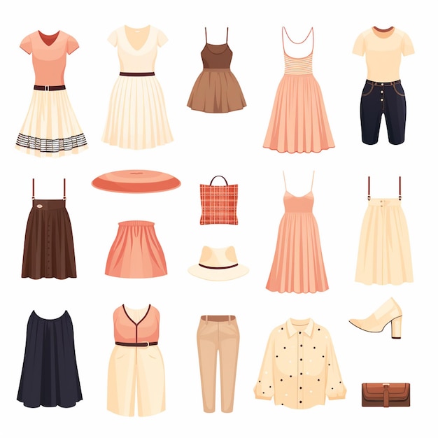 una colección de diferentes vestidos incluyendo uno con una camisa que dice niña