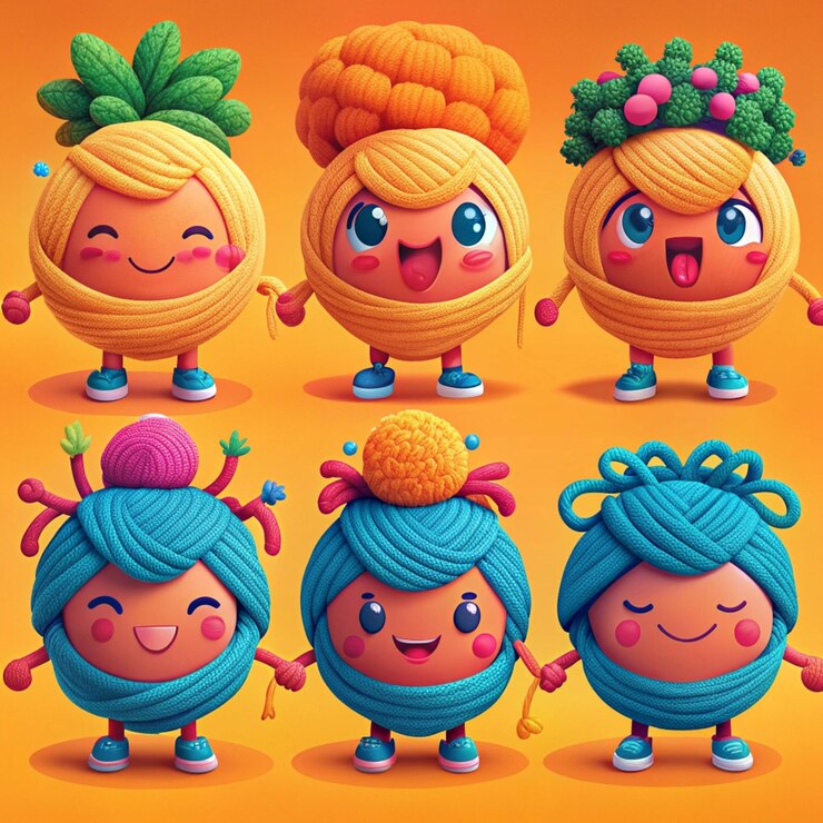 Foto colección de diseños de personajes adorables y lindos