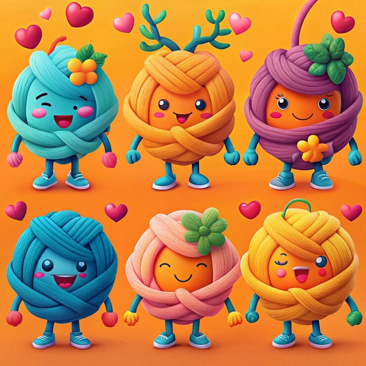 Foto colección de diseños de personajes adorables y lindos