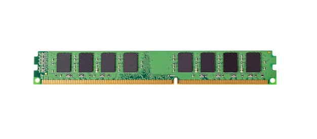 Colección electrónica - módulos de memoria de acceso aleatorio (RAM) de computadora aislados en el fondo blanco