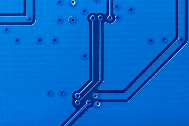 Colección electrónica: primer plano de la placa base de la computadora trasera