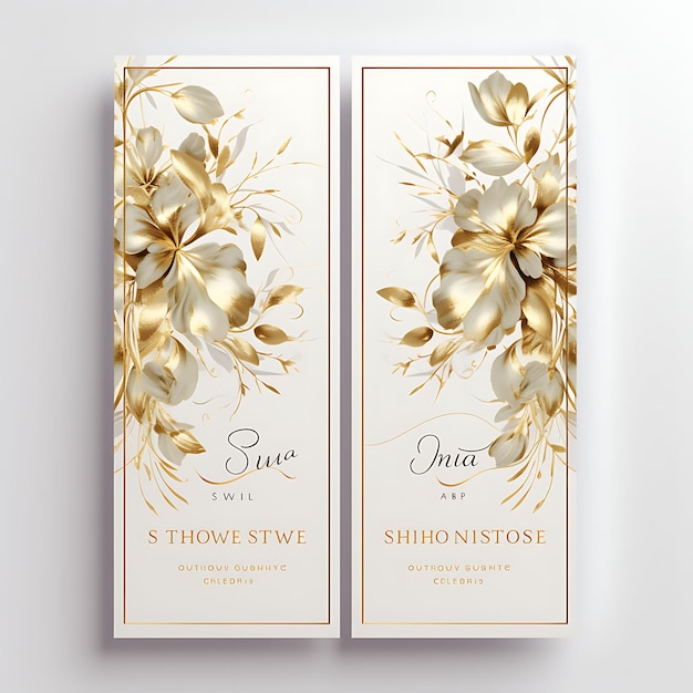 Colección elegante tarjeta de invitación de boda de papel de oro de forma ovalada diseño de la idea de la ilustración de Shimmer