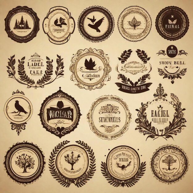 Colección de etiquetas de emblemas retro de estilo vintage Elementos de diseño vectorial