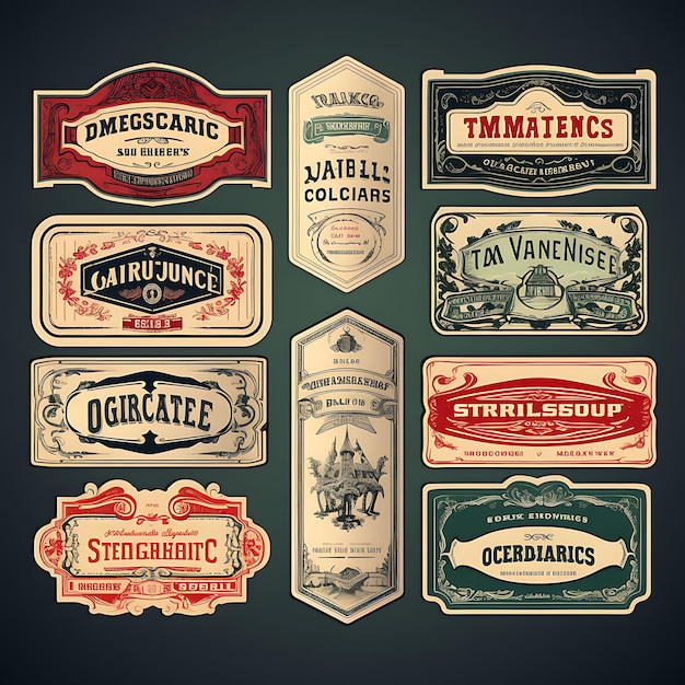 Colección de etiquetas Estética y marca vintage con un gráfico vectorial creativo que explora el encanto