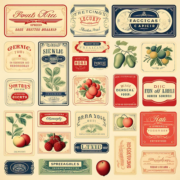 Colección de etiquetas Estética y marca vintage con un gráfico vectorial creativo que explora el encanto