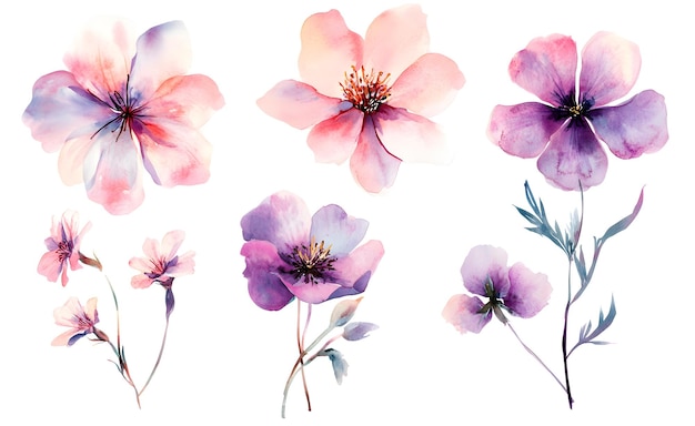 una colección de flores del jardín