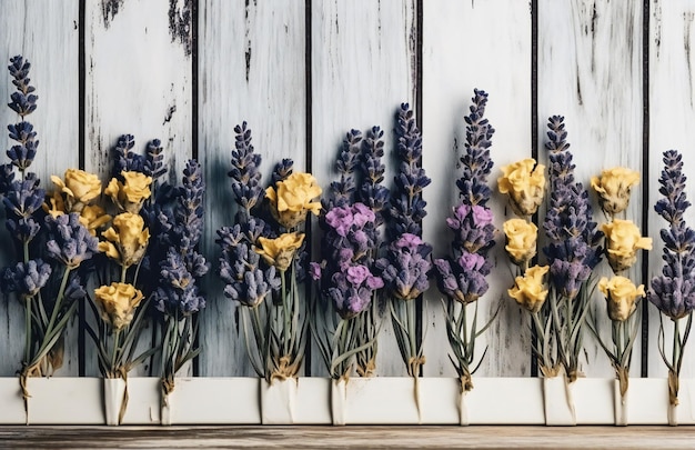 Una colección de flores de lavanda sobre un fondo blanco.