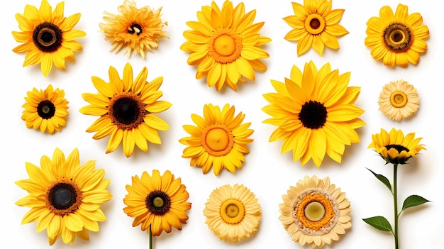 Colección Girasol fondo blanco