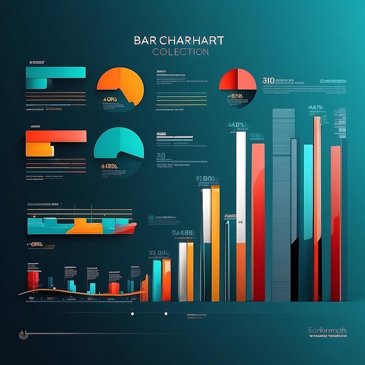 Foto colección de gráficas de barras infográficas