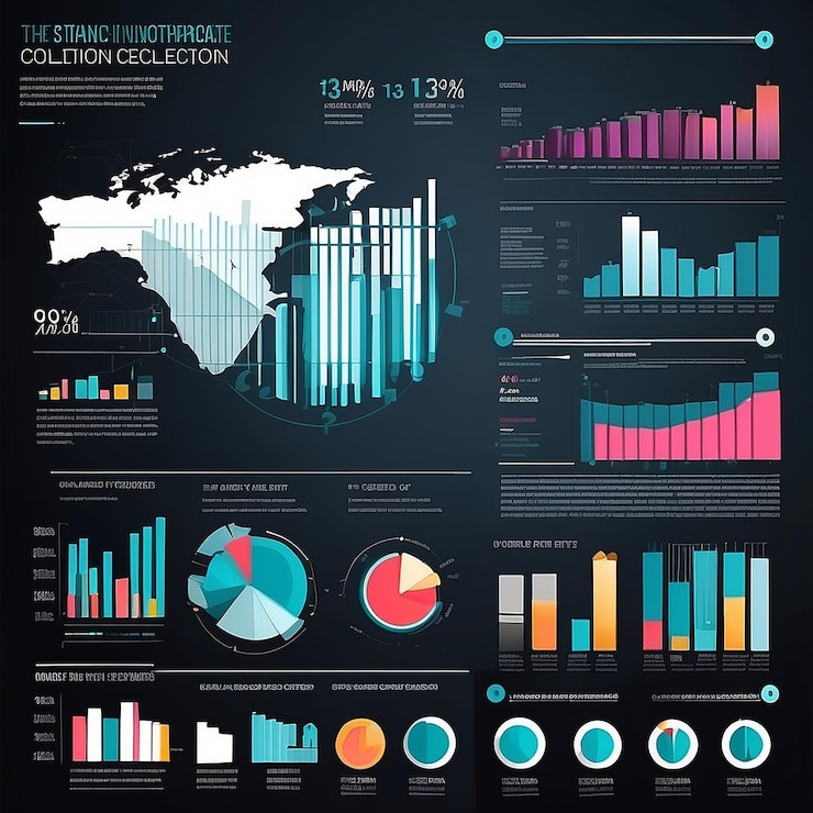Foto colección de gráficas de barras infográficas