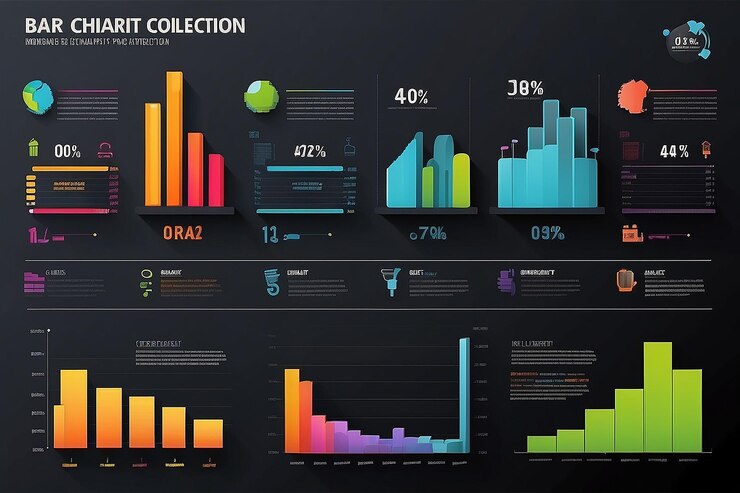 Foto colección de gráficos de barras infográficas