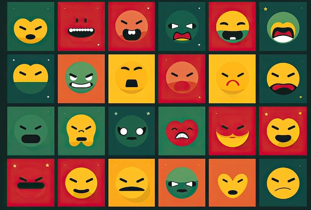 colección de iconos de emoción emoji plano cara diseño vectorial illustrisciona en el estilo de la luz