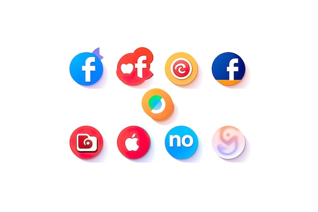 Una colección de iconos de facebook y facebook.