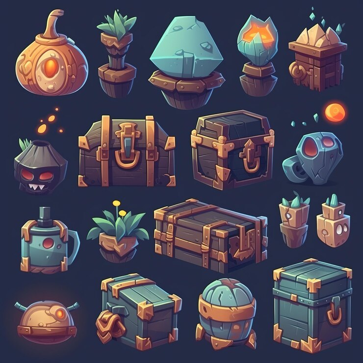 Foto una colección de íconos para un juego llamado búsqueda.