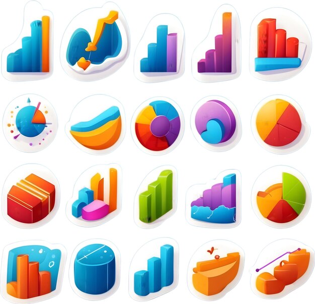 Colección de ilustraciones de gráficos Conjunto de vectores infográficos Elementos de diseño de visualización de datos Gráficos y