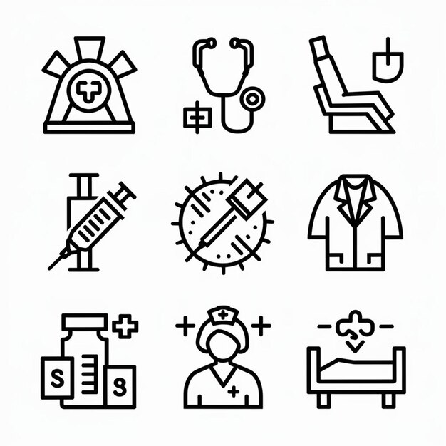 una colección de imágenes en blanco y negro de diferentes iconos, incluido uno que dice la hora de 500