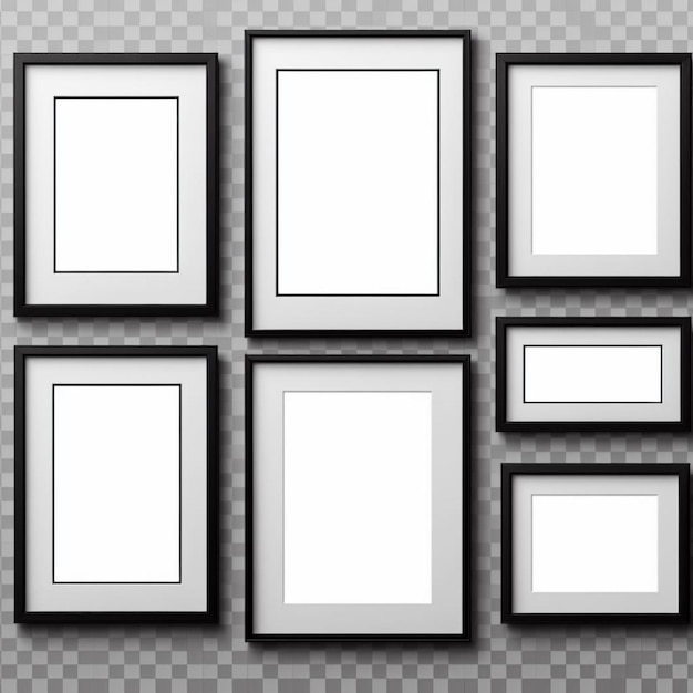 una colección de imágenes enmarcadas en un fondo a cuadros
