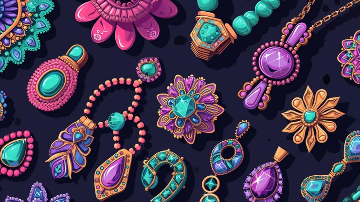 Foto la colección de joyas de la colección