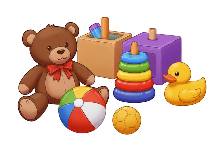 Foto colección de juguetes adorables