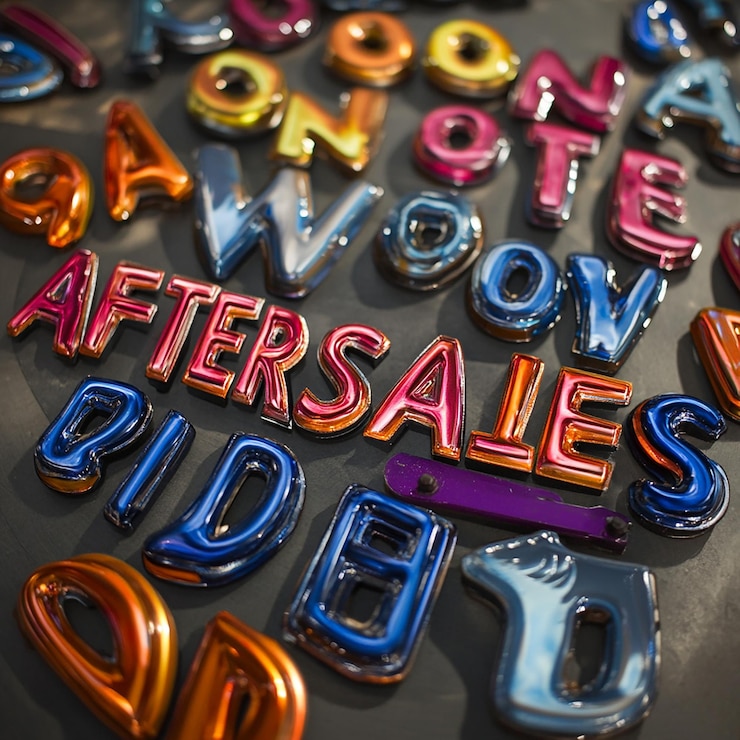 Foto una colección de letras coloridas que dicen después del final