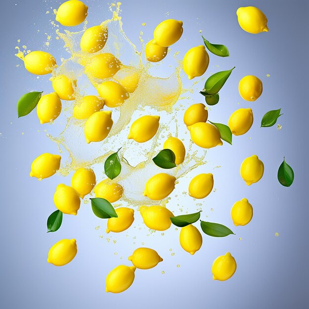 Foto colección de limones amarillos brillantes