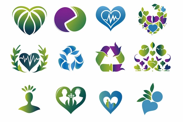 una colección de logos para una compañía llamada amor