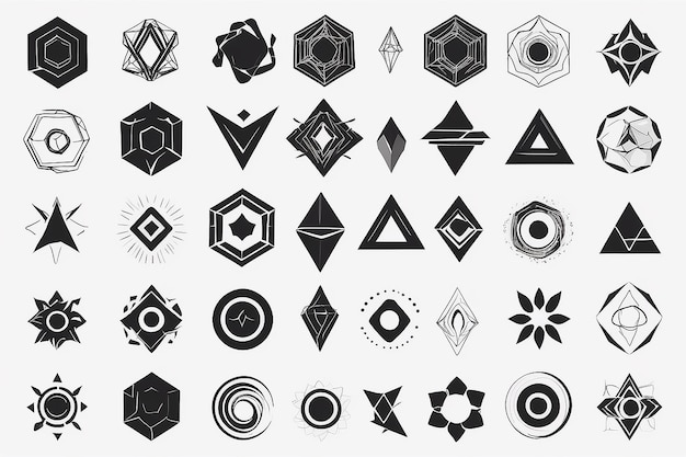 Foto colección de logotipos abstractos diseño de íconos de logos abstractos geométricos