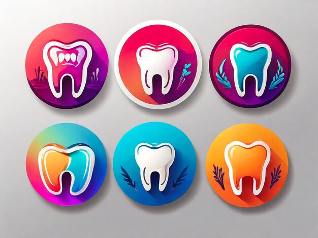 Foto colección de logotipos dentales en gradiente