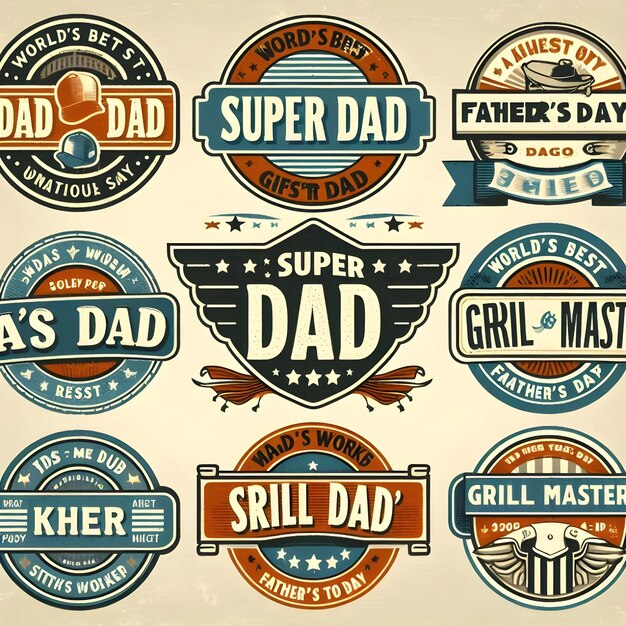 Foto una colección de logotipos para el día del padre