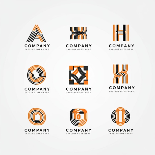 una colección de logotipos para la empresa