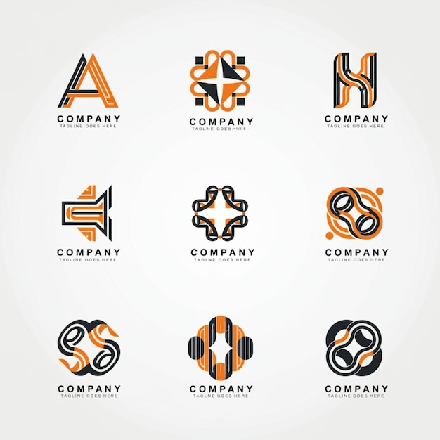 una colección de logotipos para la empresa