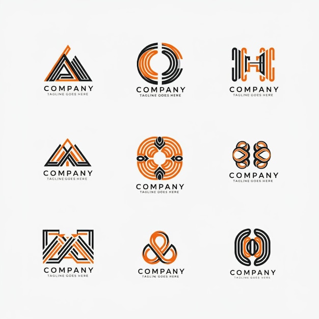 una colección de logotipos para la empresa