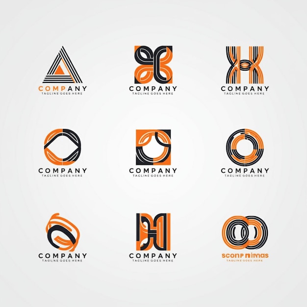 una colección de logotipos para la empresa