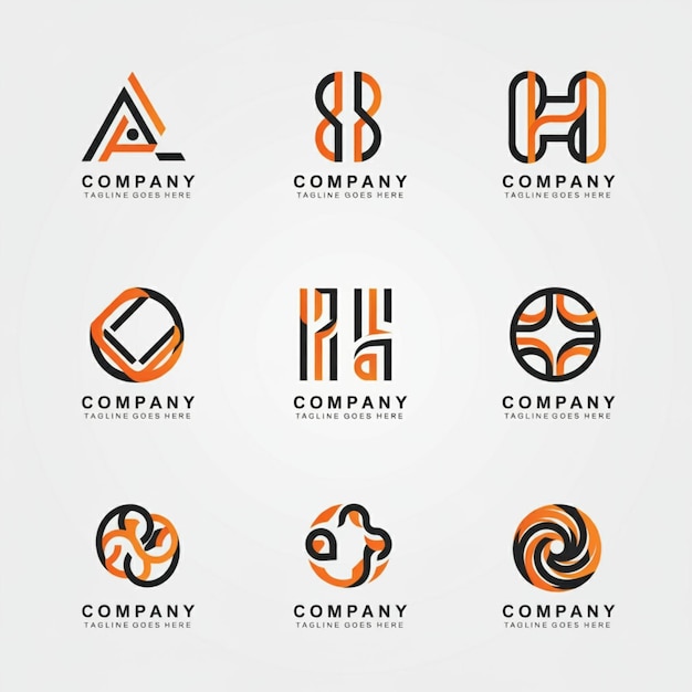 una colección de logotipos para la empresa