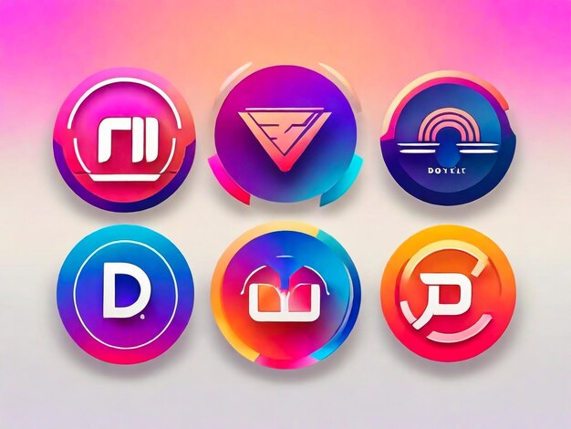 Foto colección de logotipos de gradient dj